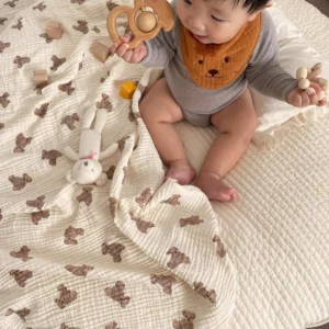 Bear Muslin Baby Swaddle Blanket