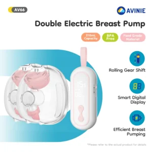 MAMIJOY Wearable Breast Pump Portable Low Noise Breastfeeding Pump with 4 Modes 15 Levels Double Electric Breast Milk Pump AV66