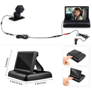 4.3 Inch Baby Car Camera HD Night Vision Function Car Mirror Display 360° Adjustable Safety Car Seat Camera Monitor Mirror